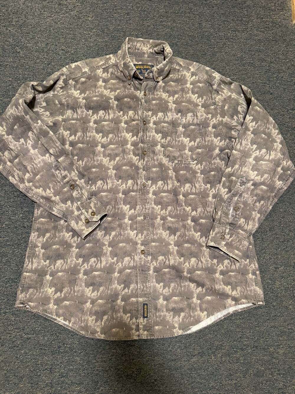 Woolrich John Rich & Bros. Buffalo Print Button Down Shirt Mens XL